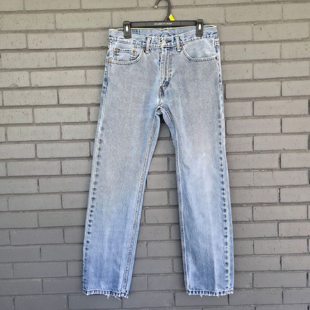 Levi's 505 Classic Straight Leg JeansLevi’s 505 Jeans Mens Light Wash Distressed
